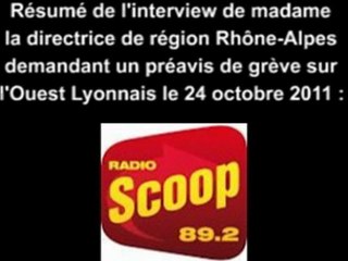 Résumé de l'interview de madame la directrice de région sur Radio Scoop