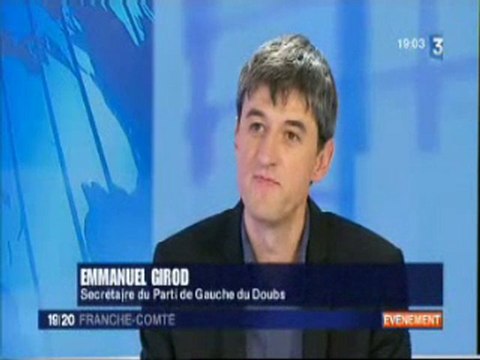 Emmanuel Girod, invité du JT de France 3 Franche-Comté le 23 octobre 2011