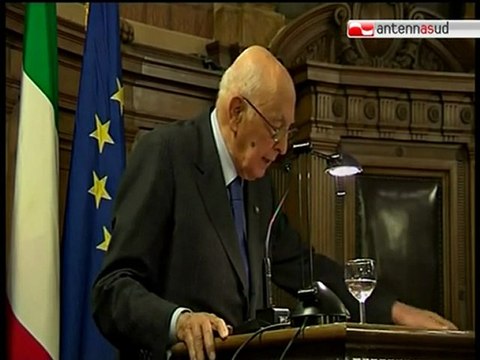 TG 04.11.11 Napolitano in Ateneo a Bari: Misure anticrisi più efficaci