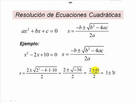 Clases de Matematicas Online. Resolucion de Ecuaciones Cuadráticas