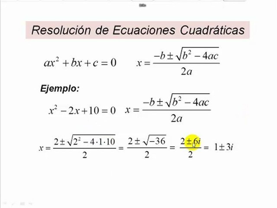 Clases de Matematicas Online. Resolucion de Ecuaciones Cuadráticas