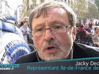 Manifestation pour le droit à la mobilité des handicapés