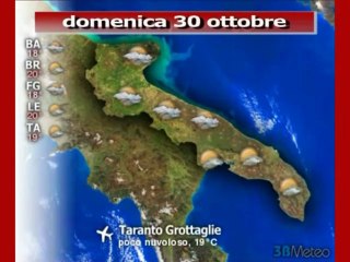 Previsioni del tempo, domenica 30 ottobre