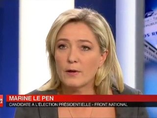 Marine Le Pen débat Sarkozy face à la crise 281011