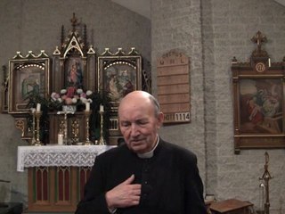 MIRACULOUS: Father Schoonbroodt (a parish priest) relates the double Eucharistic miracle observed in Steffeshausen (Belgium) in 1971