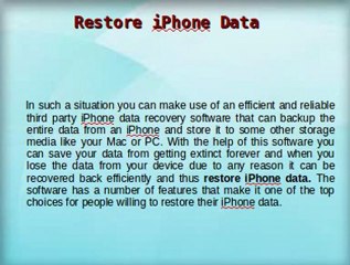 Restore iPhone data easily
