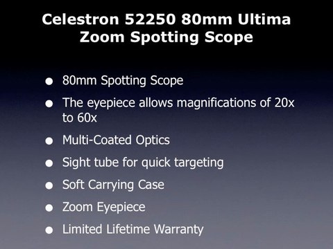 Celestron 52250 80mm Ultima Zoom Spotting Scope