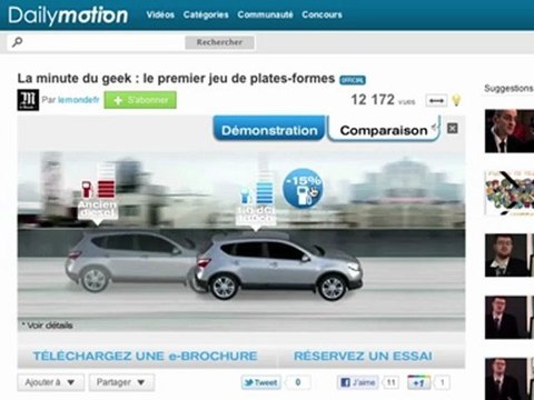 Preroll interactif Nissan sur Dailymotion