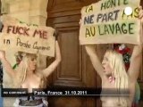 Topless protest against DSK in Paris - no comment