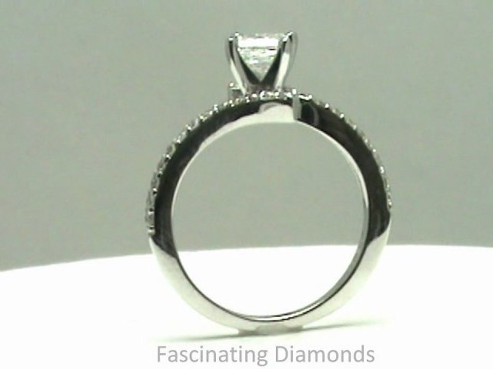 FDENS3007PRR     Princess Cut Diamond Zee Shaped Petite Engagement Ring Set