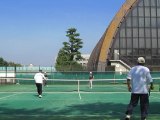 2011-11-02入間市でテニス とんでるさん 禰宜家茂さんvsたーきーさん terranさん