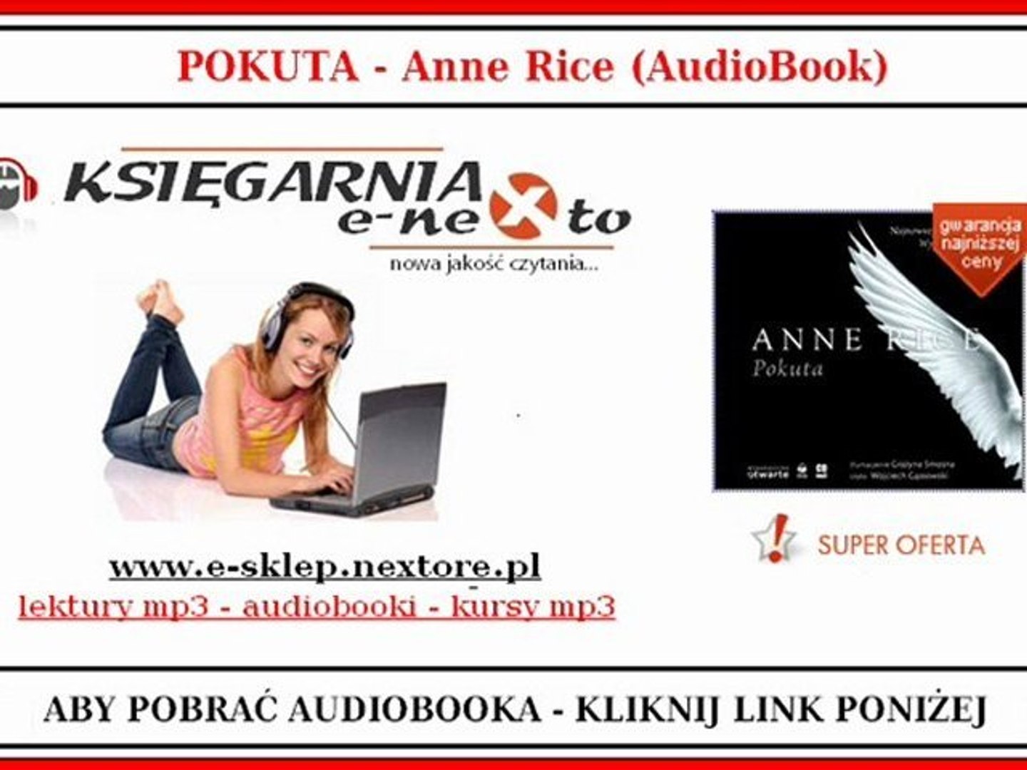 ⁣ANNE RICE - POKUTA (AudioBook Mp3) - Czas Aniołów (Bestseller)
