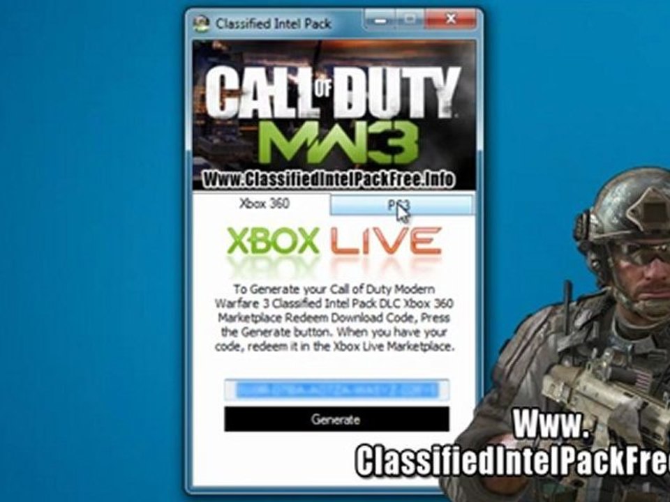 Get Free Call of Duty Modern Warfare 3 Classified Intel Pack DLC on Xbox 360 And PS3