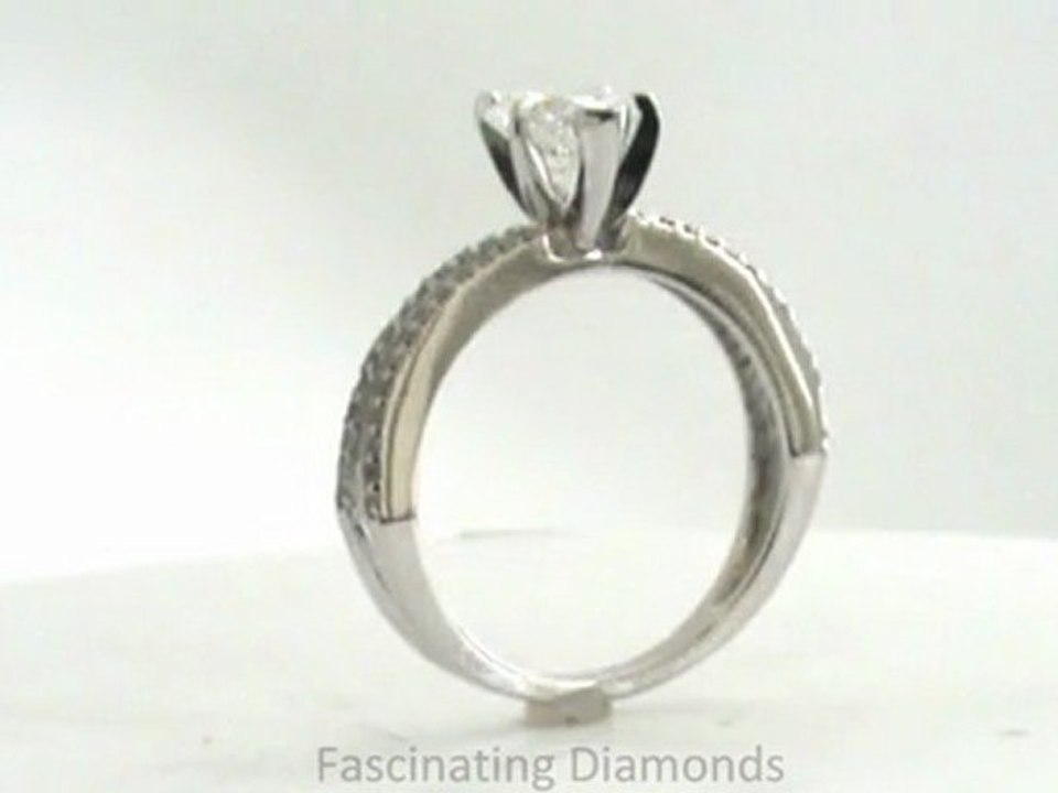 FDENS3134HTR New Heart Shape Diamond Split Engagement Pave-Set Ring