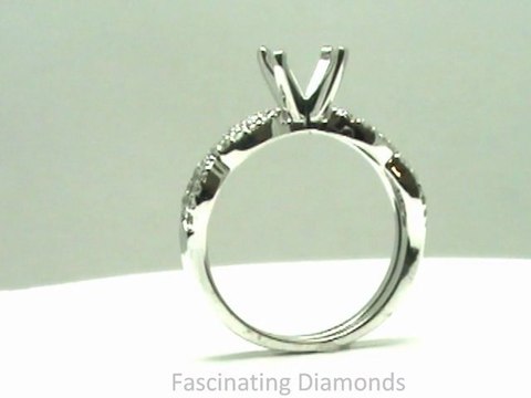 FDENS3044RO Round Cut Diamond Split swirl Band Wedding Bridal Ring Set