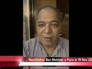 Nasreddine Ben Mokhtar à Paris -Samedi 19nov - TunAction-TunAlliance