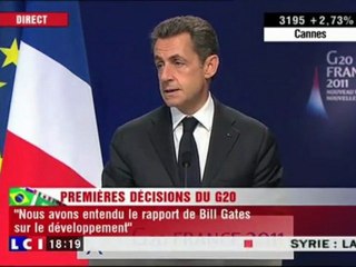 Sarkozy "Les pays pauvres ne doivent pas subir deux fois la crises"