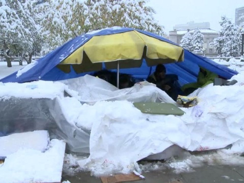 Occupy Denver : les Indignés tiennent bon malgré la neige