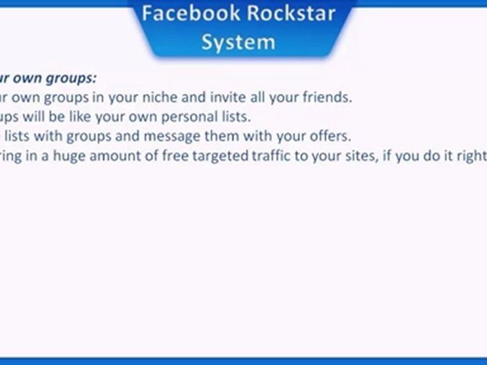 Make Money With Facebook - Free Video Training 2 - Free Traffic