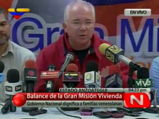 Rafael Ramirez Hasta el 31 de octubre se ha cumplido en -95% la meta de la GMVV en el 2011