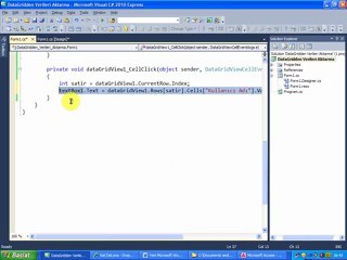 C# DataGridview Textboxa Veri Aktarma