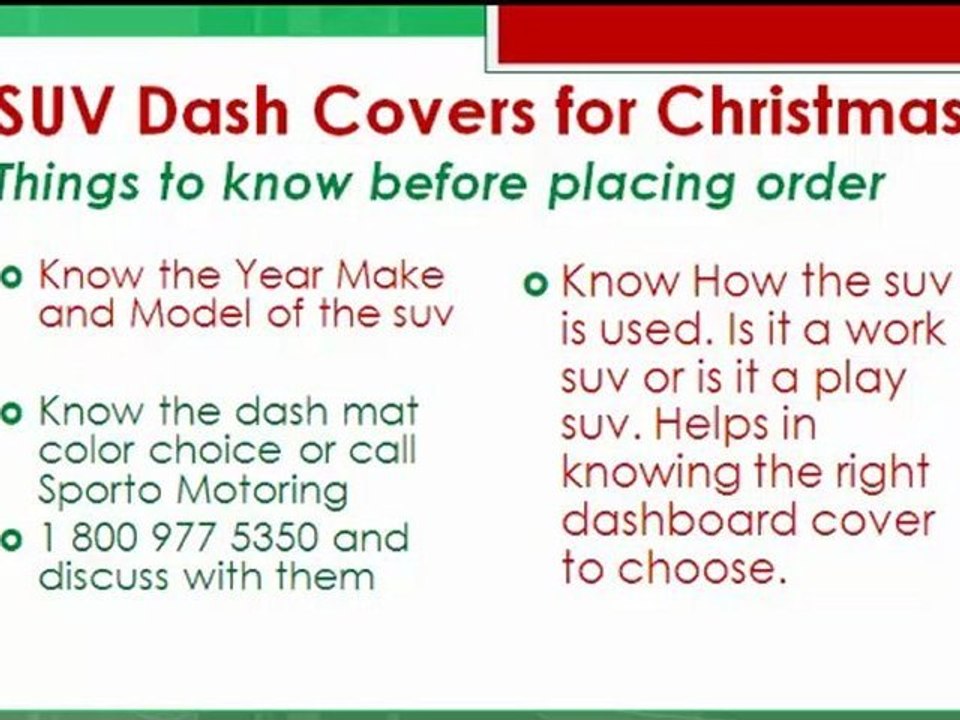 Suv Dash Mats | Suv Dash Covers for Christmas