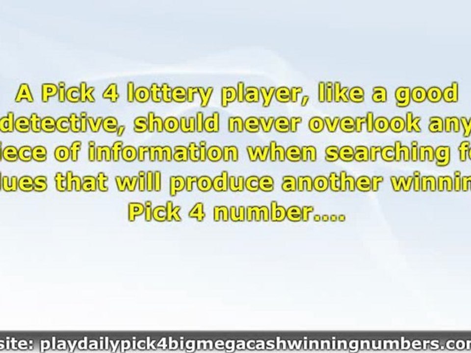 Winning The Pick 4 Lottery - Part 2