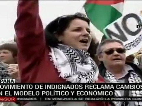 Marchan indignados en Madrid