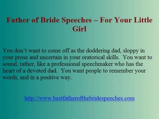 Father of the Bride Speeches - Adding Humor to Reduce Emotional Moments