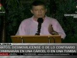 Presidente colombiano llama a las FARC a desmovilizarse