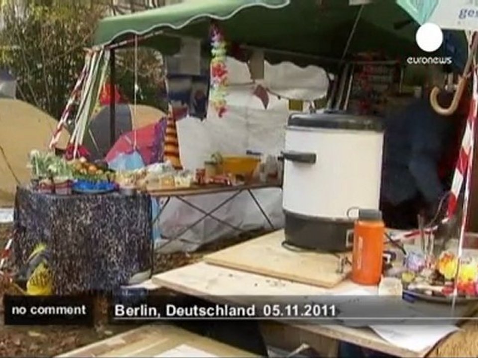 Les Indignés dans les rues de Francfort - no comment