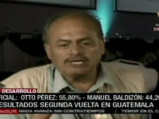 Hasta el momento Otto Pérez lleva el 55.8% de votos
