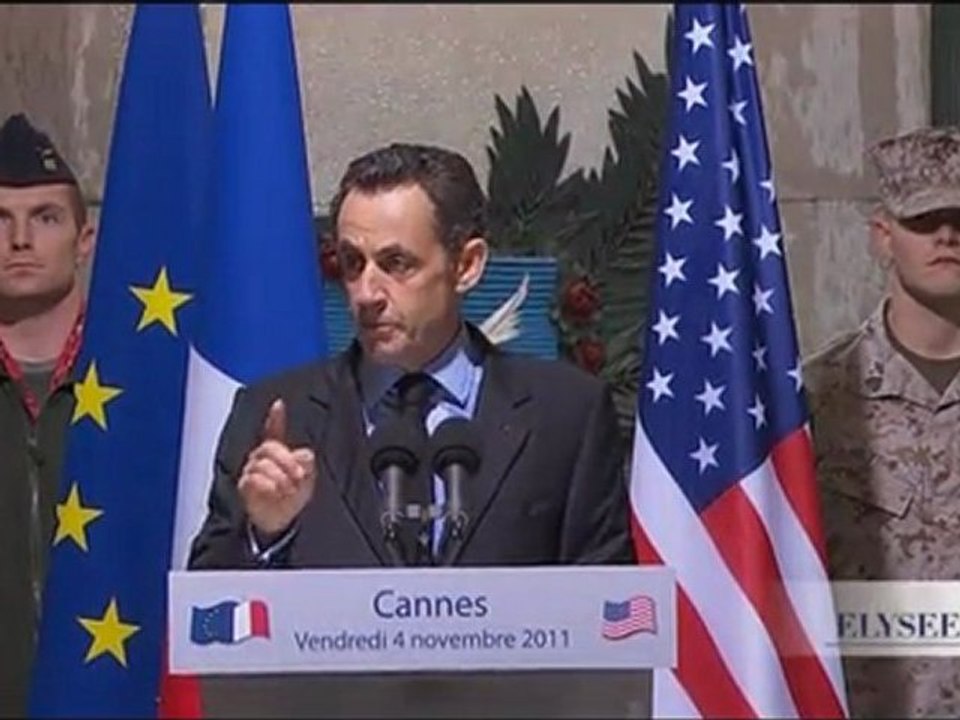 Cérémonie franco-américaine : le discours du Président de la République, à Cannes