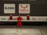 Weightlifting World Championships Paris 2011 - M62kg - Jie ZHANG - Clean and Jerk 3 - 176kg