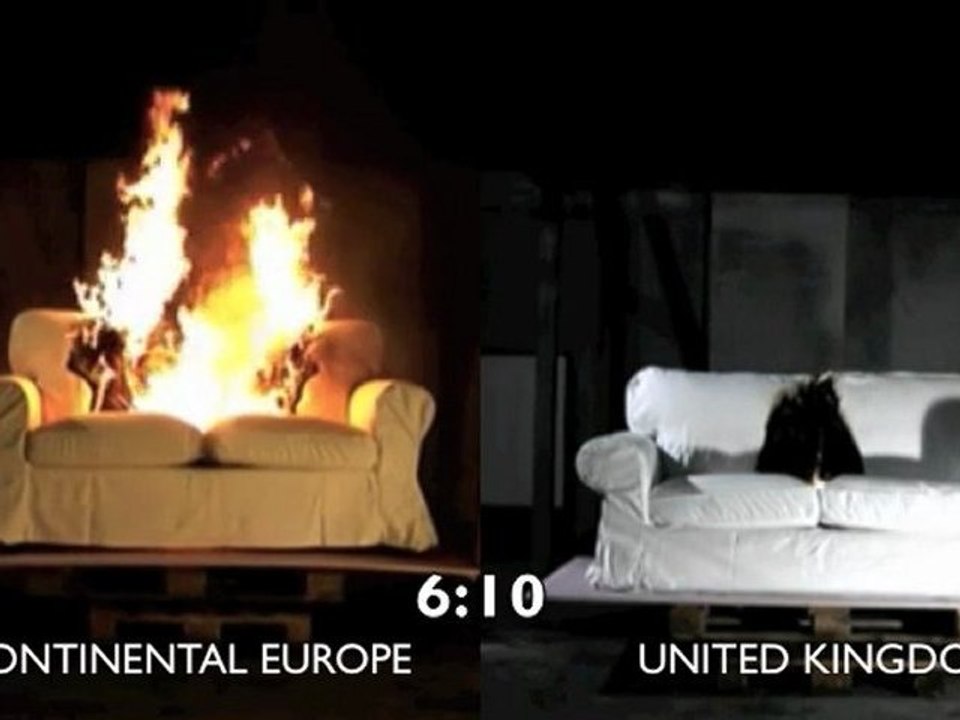 IKEA EKTORP SOFAS - Comparative burning test