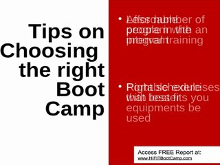 Choosing the right boot camp