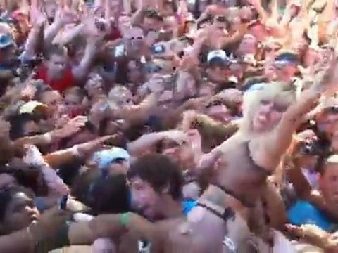 Lady Gaga Mob Diving Off Stage Performance
