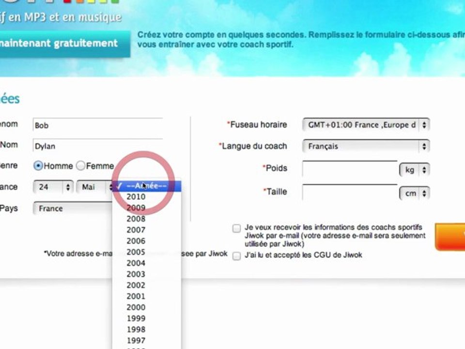 Aide : s'inscrire à Jiwok en ouvrant un compte gratuit