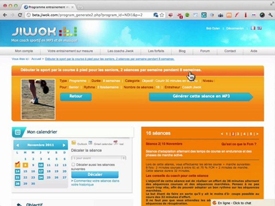 Aide : télécharger sa séance rythmée par les musiques gratuites de jiwok