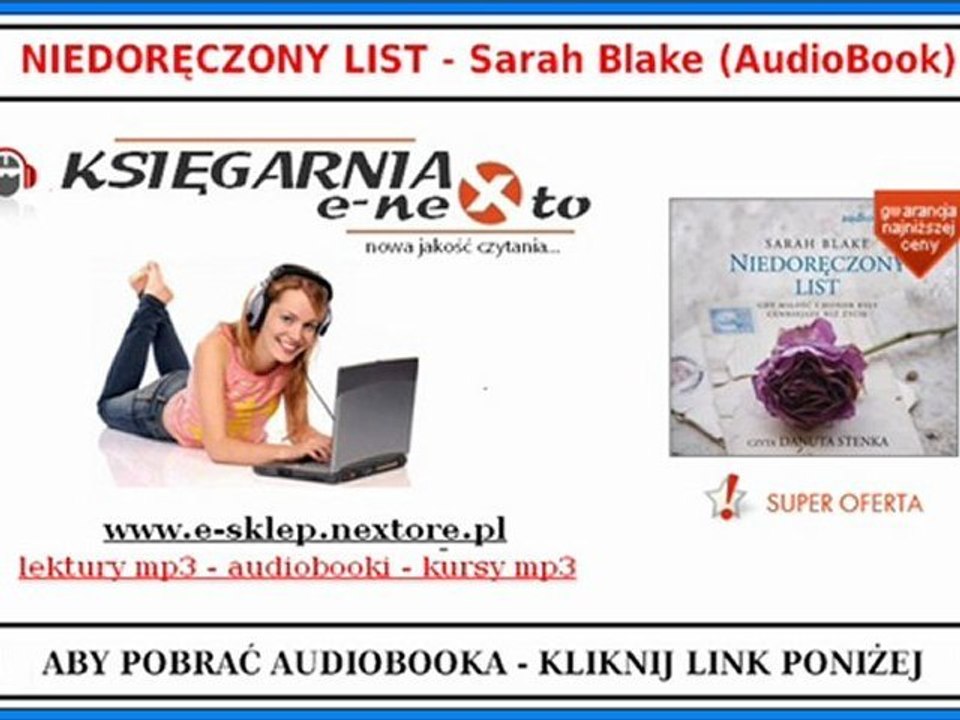 SARAH BLAKE - NIedoręczony List - Książka Audio Mp3 (AudioBook) - Danuta Stenka