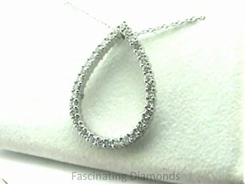FDPD1272RO Round Cut Diamond Classic Pear Shaped Pendant In Prong Setting