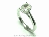FDENR2128CU Cushion Cut Diamond Solitaire Engagement Ring in Tapered Cathedral Setting