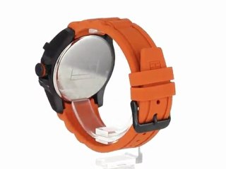 Tommy Hilfiger Men's 1790793 Sport Black Ion-Plating and Orange Watch