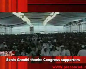 Sonia Gandhi thanks Congress supporters