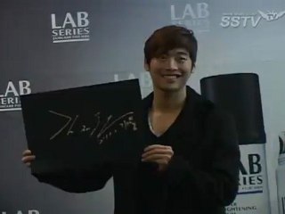 111109SSTV[VOD]キム・ジェウォン、肩負傷以後初めての公式席上～男性スキンケアブランドLAB SERIESランチング行事～