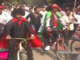 Ramdas Athavle Drives Cycle @ Rally Against Inflation