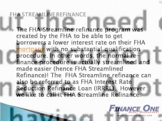 FHA Streamlined Refinance