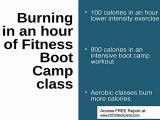 How many calories are burned in an hour of boot camp?