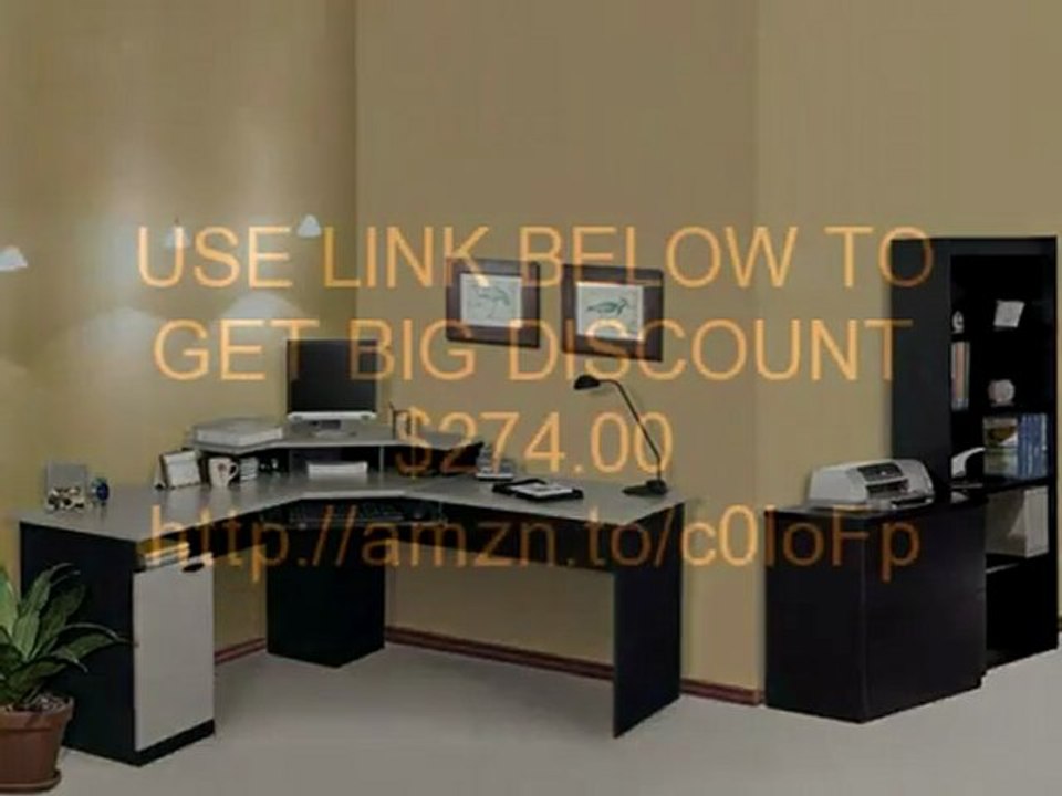 Sand Granite and Charcoal Corner Desk