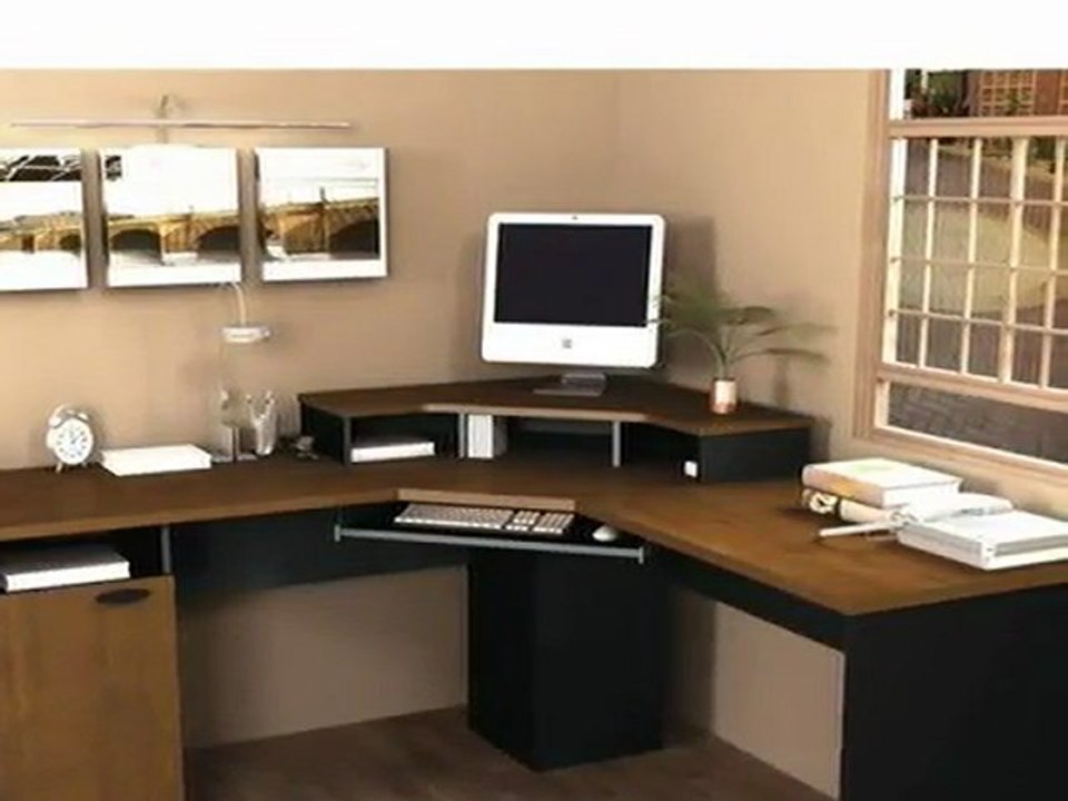 Tuscany Brown Corner Work Station Tuscany Brown_Black